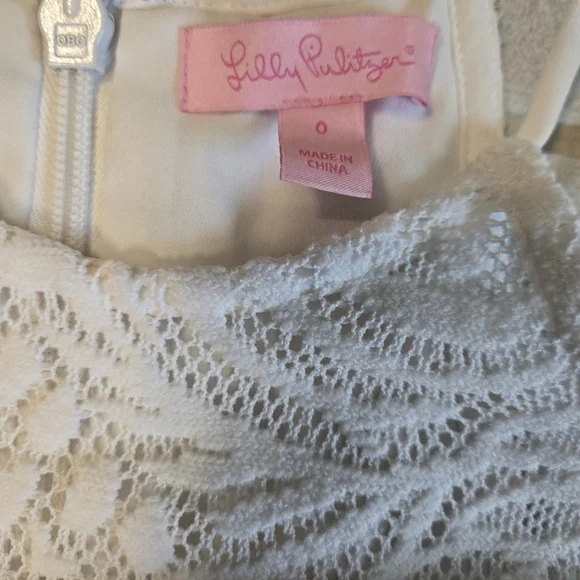 Lilly Pulitzer Resort White Pearl Shift Mini Tropical Fruit Lace Dress - Picture 6 of 11